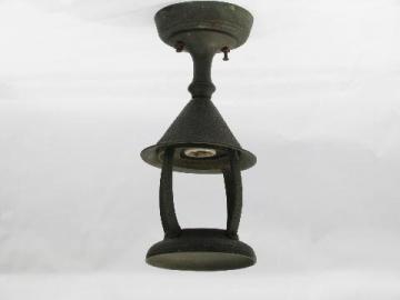 catalog photo of antique arts and crafts vintage solid copper porch light