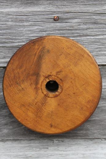 photo of antique barn pulley for block & tackle  w/ iron hardware & extra wood pulley wheel #10