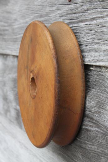 photo of antique barn pulley for block & tackle  w/ iron hardware & extra wood pulley wheel #11