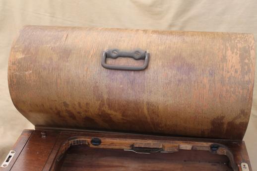 photo of antique bentwood wood sewing machine cover / case for early 1900s vintage sewing machine #4