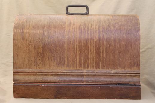 photo of antique bentwood wood sewing machine cover / case for early 1900s vintage sewing machine #7