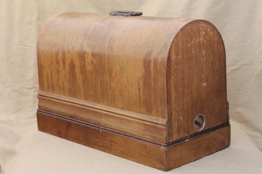 photo of antique bentwood wood sewing machine cover / case for early 1900s vintage sewing machine #9