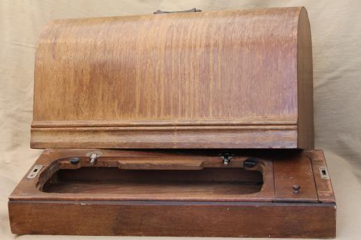 photo of antique bentwood wood sewing machine cover / case for early 1900s vintage sewing machine #10