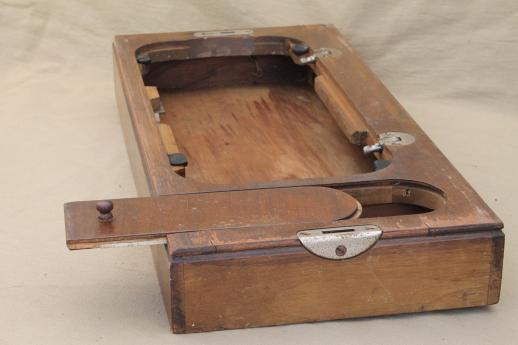 photo of antique bentwood wood sewing machine cover / case for early 1900s vintage sewing machine #12