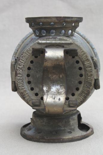 photo of antique bicycle carbide head light, Bett's Patent Headlight Co for restoration #5