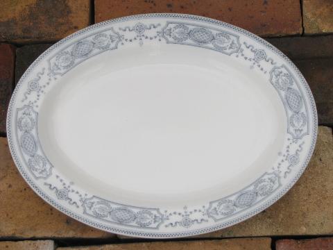 photo of antique blue and white china platter, Pontracina Johnson Bros England #1