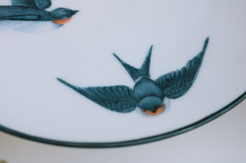 photo of antique bluebird china plate, large bluebirds studio hand painted porcelain early 1900s vintage Bavaria  #4
