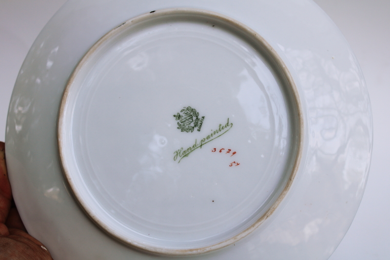 photo of antique bluebird china plate, large bluebirds studio hand painted porcelain early 1900s vintage Bavaria  #6