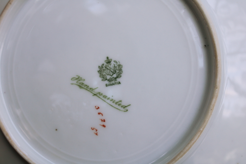 photo of antique bluebird china plate, large bluebirds studio hand painted porcelain early 1900s vintage Bavaria  #7