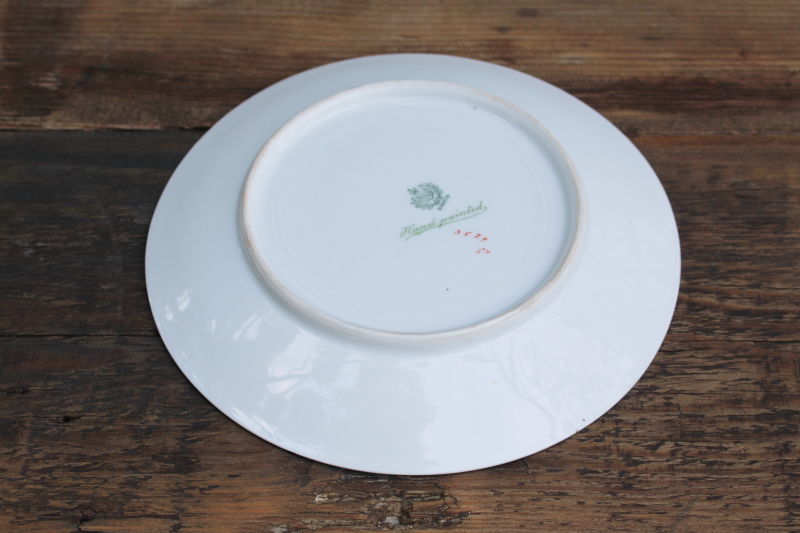 photo of antique bluebird china plate, large bluebirds studio hand painted porcelain early 1900s vintage Bavaria  #8