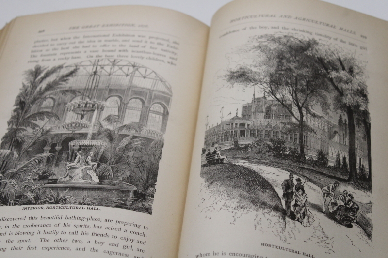 photo of antique book 1876 Centennial Exhibition worlds fair in Philadelphia, arts & technology engravings #4