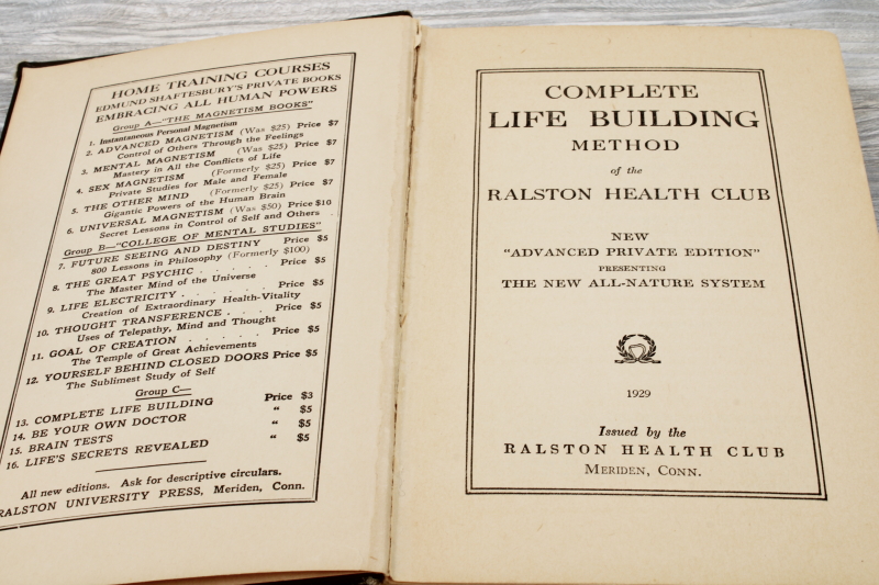 photo of antique book Complete Life Building guide quack medicine nutrition from Ralston Purina founder #2