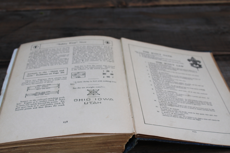 photo of antique book The Boy Scout's Year Book 1916, vintage uniform cover art, scout knowledge & creed #2