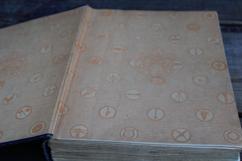 photo of antique book The Boy Scout's Year Book 1916, vintage uniform cover art, scout knowledge & creed #5