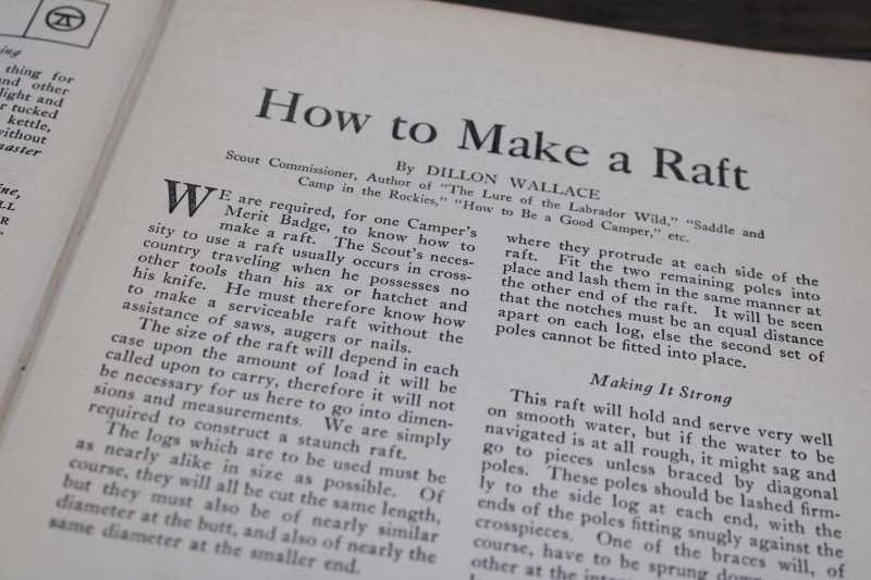 photo of antique book The Boy Scout's Year Book 1916, vintage uniform cover art, scout knowledge & creed #11