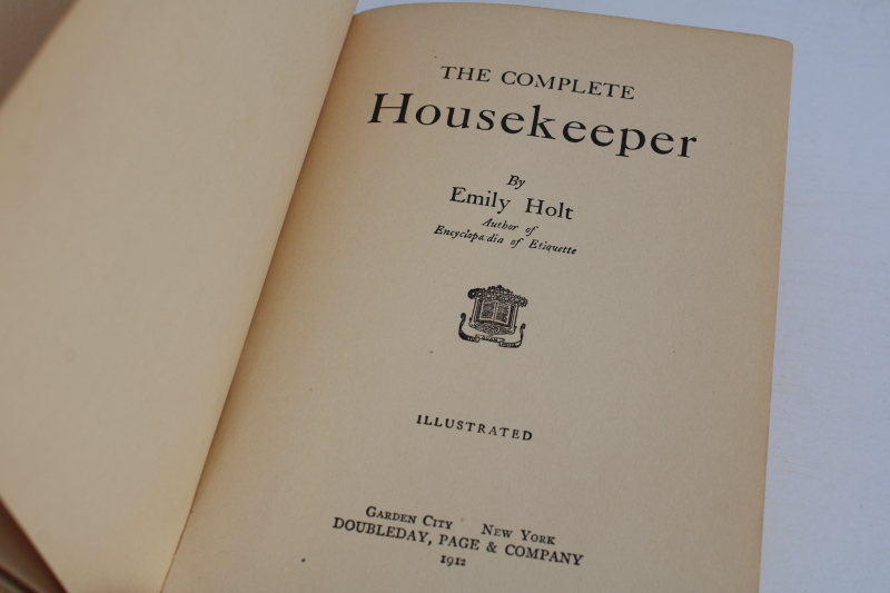 photo of antique book The Complete Housekeeper, early 1900s vintage home keeping, domestic skills  #4