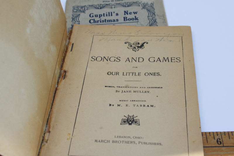 photo of antique books 1915 Christmas pageant recitation & Songs for little ones school concert play  #5