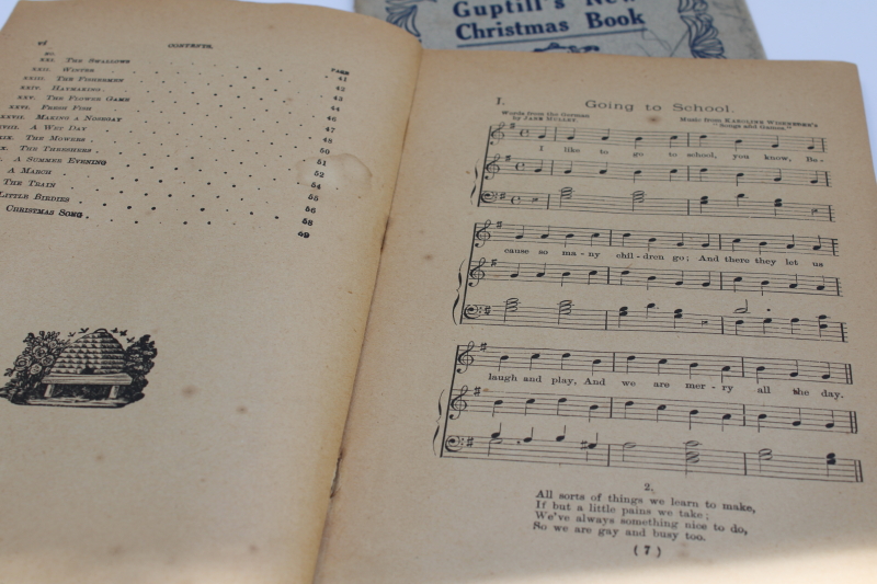 photo of antique books 1915 Christmas pageant recitation & Songs for little ones school concert play  #6