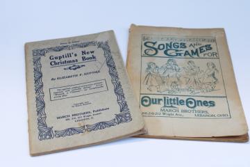 catalog photo of antique books 1915 Christmas pageant recitation & Songs for little ones school concert play 