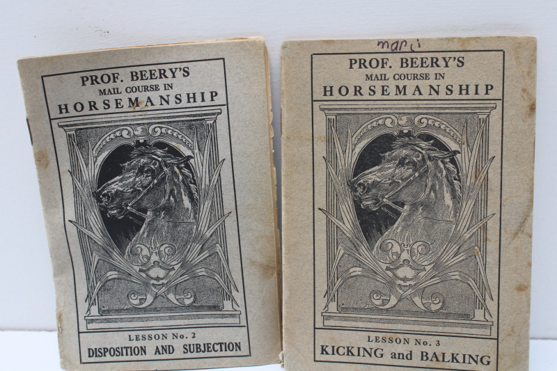 photo of antique books horse training & care, Prof Beery Mail Course in Horsemanship early 1900s vintage  #2