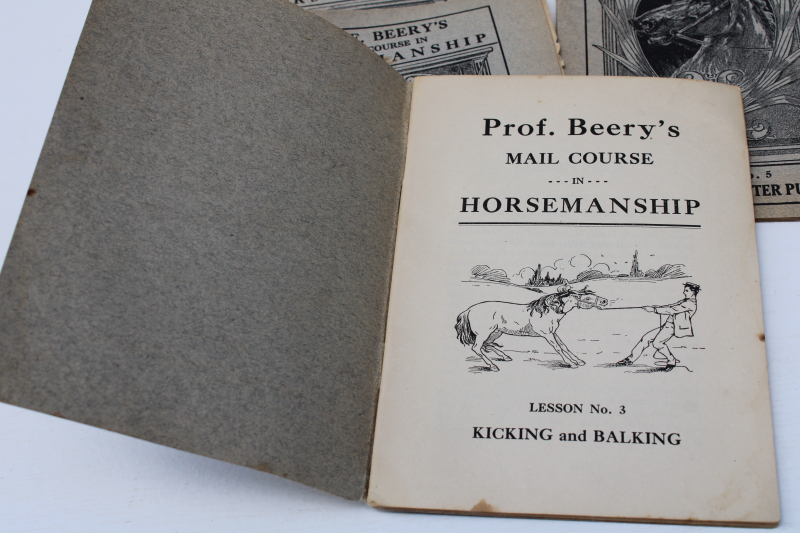 photo of antique books horse training & care, Prof Beery Mail Course in Horsemanship early 1900s vintage  #3