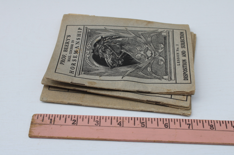 photo of antique books horse training & care, Prof Beery Mail Course in Horsemanship early 1900s vintage  #9
