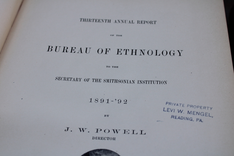 photo of antique books large volumes from Bureau of American Ethnology articles on native cultures  #13