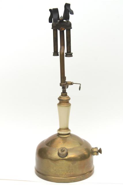 photo of antique brass Sunshine of the Night Coleman gas lamp, early 1900s vintage lantern light  #1