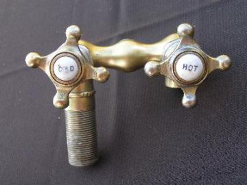 catalog photo of antique brass and china faucet taps