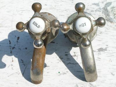 photo of antique brass and porcelain faucet taps #2