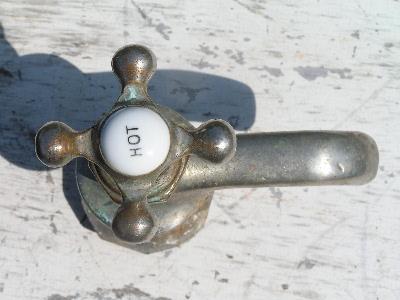 photo of antique brass and porcelain faucet taps #3