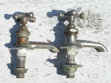 catalog photo of antique brass and porcelain faucet taps