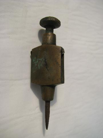 photo of antique brass beam or scribe compass, old drafting tool #1