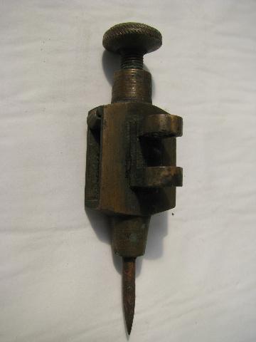 photo of antique brass beam or scribe compass, old drafting tool #2