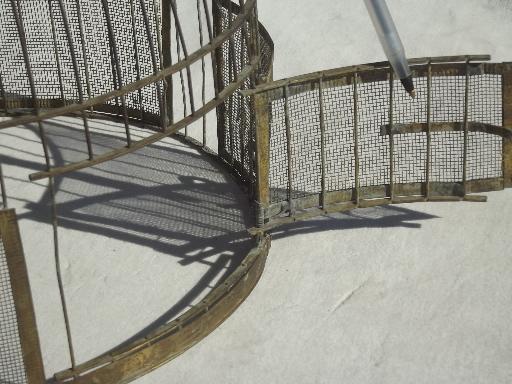 photo of antique brass beehive birdcage w/ table stand, Victorian vintage bird cage  #11