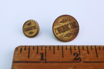 antique brass buttons embossed Conductor train uniform buttons Superior Quality 