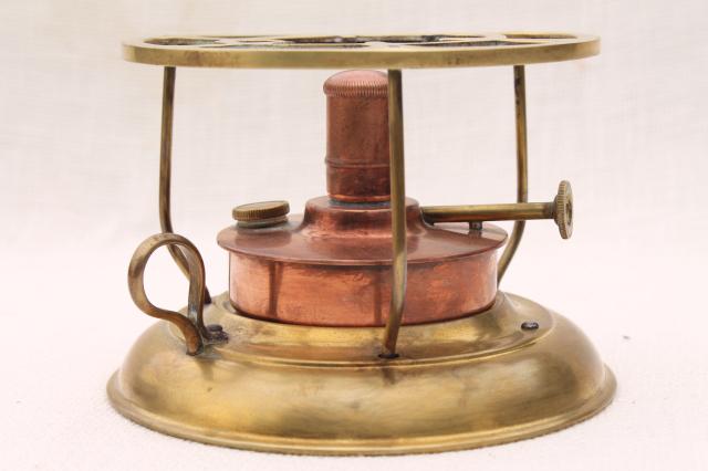 photo of antique brass & copper camp stove vintage  alcohol stove for camping backpacking #1