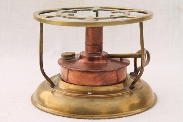 photo of antique brass & copper camp stove vintage  alcohol stove for camping backpacking #7