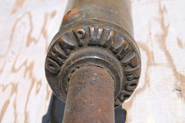 photo of antique brass grease gun, industrial vintage tool Chapman Products #2