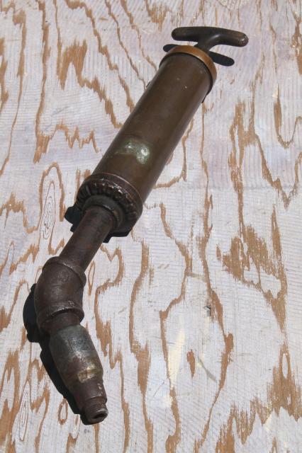 photo of antique brass grease gun, industrial vintage tool Chapman Products #9