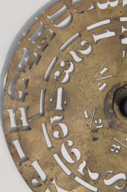 photo of antique brass lettering / numbering clock wheel stencil, sign letter maker w/ 1860s patent dates #10