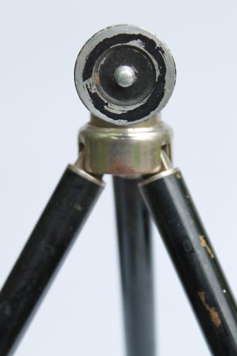 photo of antique brass tripod camera stand, early 1900s vintage photography equipment #5