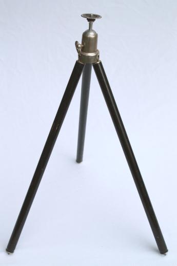 photo of antique brass tripod camera stand, early 1900s vintage photography equipment #8