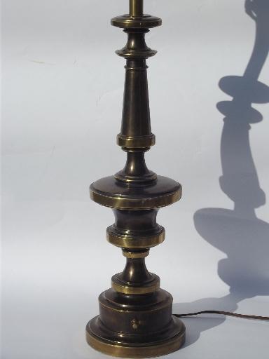 photo of antique brass vintage Stiffel label table lamp, working 3-way switch #2