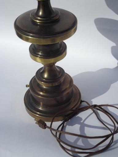 photo of antique brass vintage Stiffel label table lamp, working 3-way switch #4