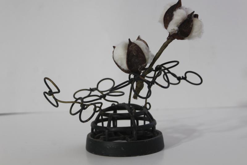 photo of antique brass wire flower holder, frog for floral arrangements or vintage displays #2