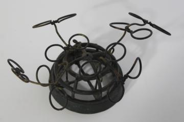 catalog photo of antique brass wire flower holder, frog for floral arrangements or vintage displays