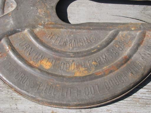 photo of antique bread maker, hand crank dough rising bucket, 1905 Universal #4 #9