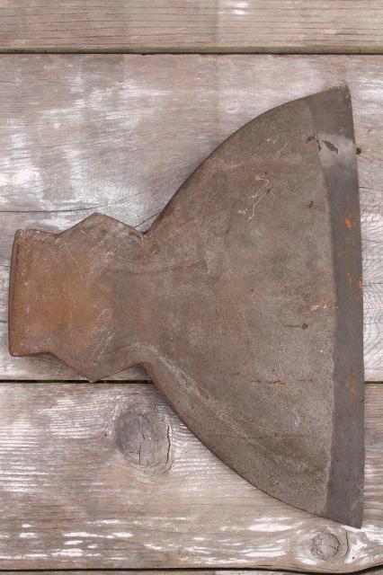 photo of antique broad ax head huge Civil War vintage hewing axe w/ welded steel blade  #1