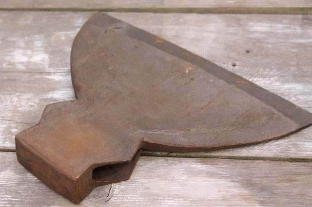 photo of antique broad ax head huge Civil War vintage hewing axe w/ welded steel blade  #3